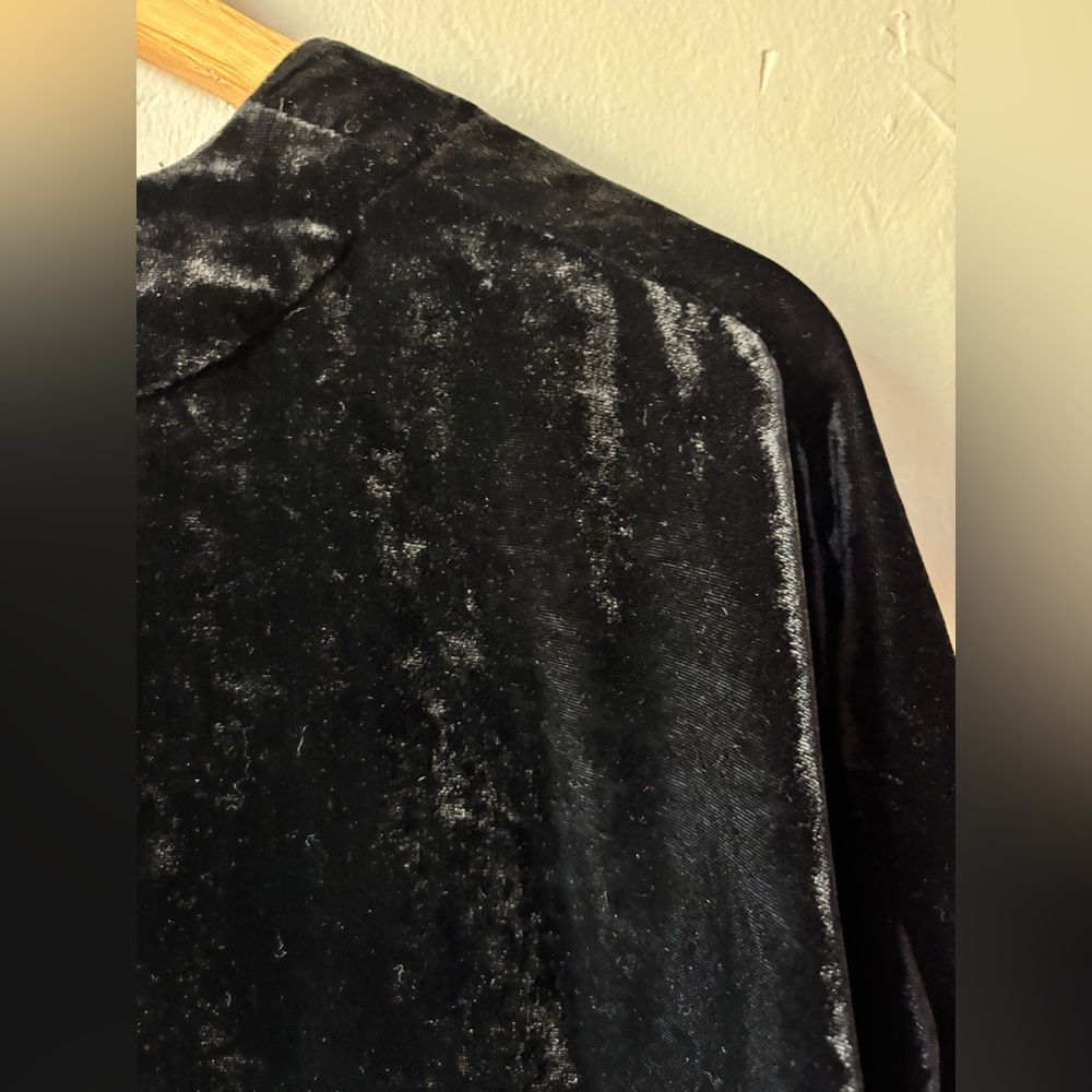 Ann Taylor Loft Black Velvet Jacket Kimono Sleeve - Picture 5 of 9
